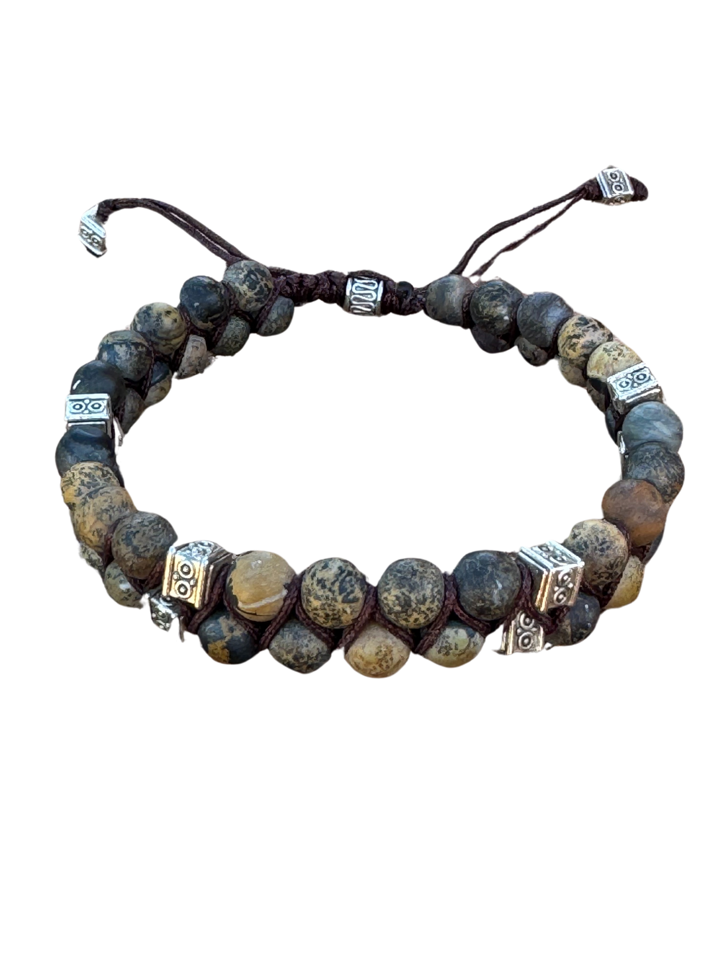 Mens Jade and Silver Bracelet
